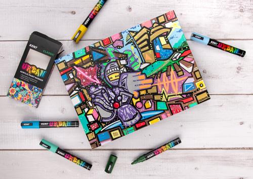 Kent Urban Acrylic Paint Marker Sets Medium - Metallic Pack 4