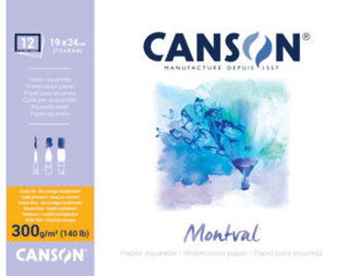 Canson Montval Watercolour Blocks - 300gsm 19x24cm 12sht Cold Pressed