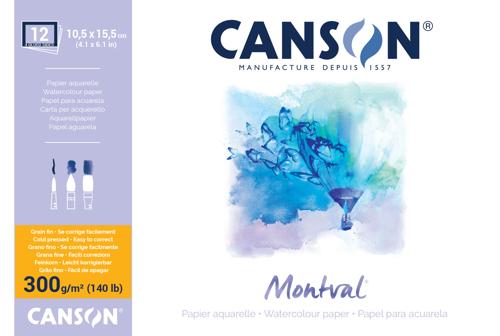Canson Montval Watercolour Blocks - 300gsm 30x40cm 12sht Cold Pressed