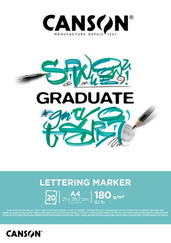 Canson Graduate Lettering Marker Pads - 180gsm A4 20sht