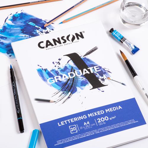 Canson Graduate Lettering Mixed Media Pads - 200gsm A4 20sht