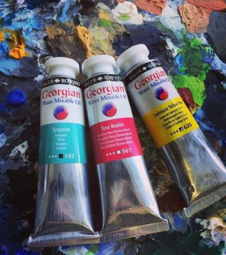 Daler Rowney Georgian Watermixable Oil Colour 37ml - Primary Cyan