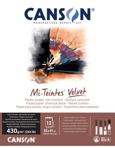 Canson Mi-Teintes Velvet Pads - Charcoal Black 32 X 41cm