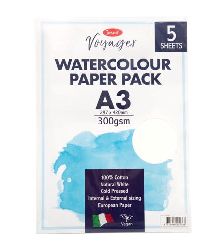 Jasart Voyager Watercolour Paper Packs - A2 Pack Of 5