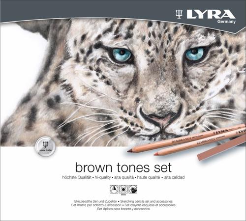 Lyra Pencils And Pastels Brown Tones Set - Brown Tones Set