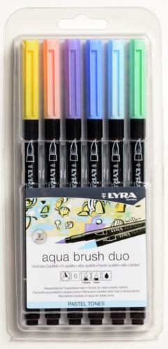 Lyra Aqua Brush Dual-Tip Brush Marker Sets - Set 24