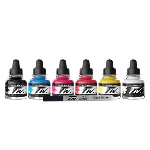 Daler Rowney FW Acrylic Ink Sets - Starter 3 X 29.5ml