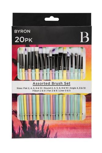 Byron Pastel Paint Brush Sets - Set 20 Piece