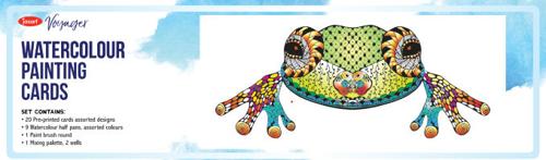 Jasart Watercolour Colouring Cards - 260x80mm Set - New Design