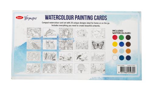 Jasart Watercolour Colouring Cards - 260x80mm Set - New Design