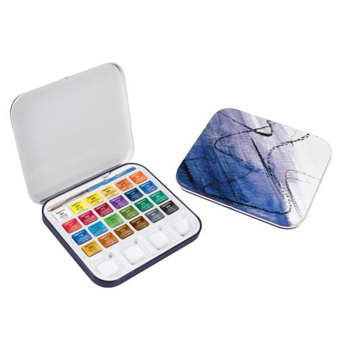 Daler Rowney Aquafine Half Pan Travel Tin 24 - Travel Tin 24