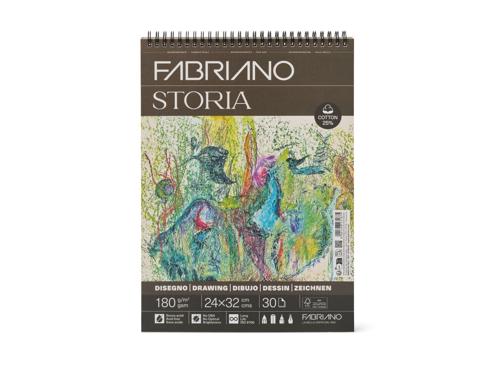 Fabriano Storia Spiral Pads - 180gsm 24x32cm 30 Sheets