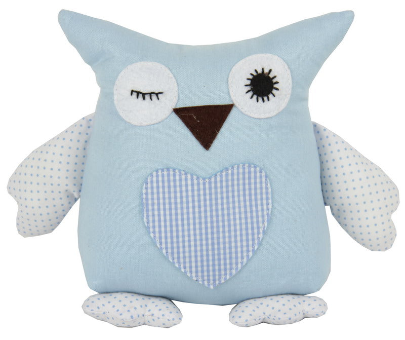 Winking Owl Doorstop Blue