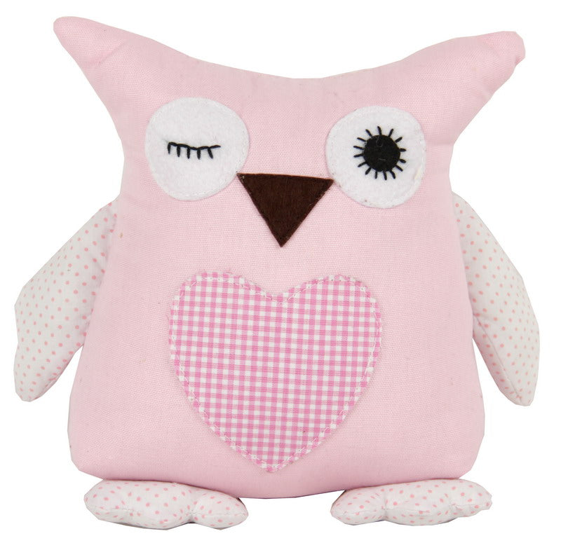 Winking Owl Doorstop Pink