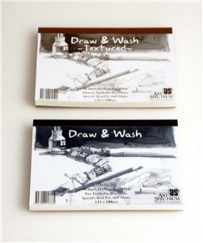Versatile As Draw & Wash Pad 340x475mm with 20 premium textured sheets for watercolor and sketching.