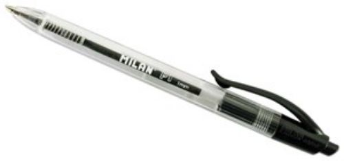 Milan P1 Black Ballpen with 1mm tip, ergonomic grip for comfortable writing, ideal for professionals and students.
