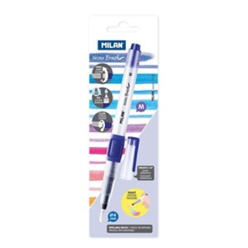 Milan Water Brush with refillable 8ml tank, synthetic bristles, and precision control for seamless watercolor art.