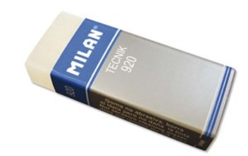 Milan Eraser 920 pack of 20 features transparent design for precise, smudge-free erasing, ideal for students and professionals.