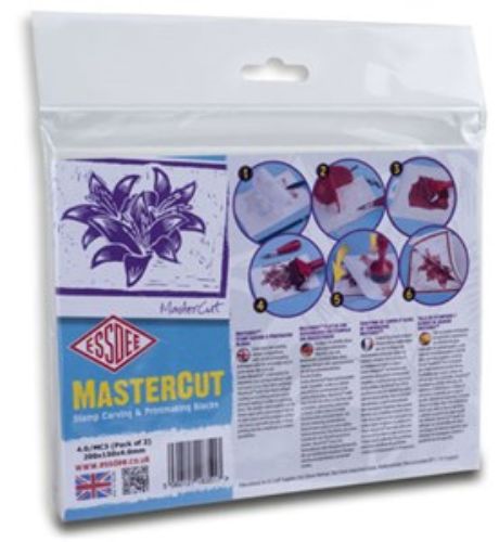 Essdee Mastercut Block 200x150mm for easy carving of custom stamps, double-sided and ink-receptive for creative projects.