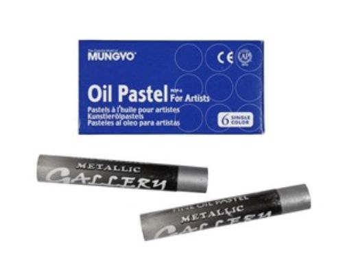 Set of 6 Gallery Oil Pastels with metallic finish, perfect for vibrant art on various surfaces.