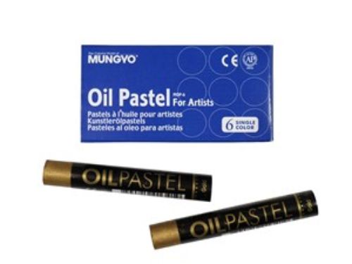 Pack of 6 Gallery Oil Pastels with luxurious gold finish, perfect for vibrant artistic expression and blending on various surfaces.