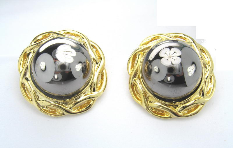 Earrings Sp. Gold/C Hematine