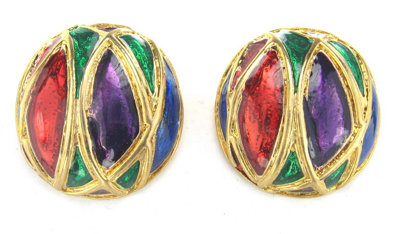 Earrings Enamel Clip Earring