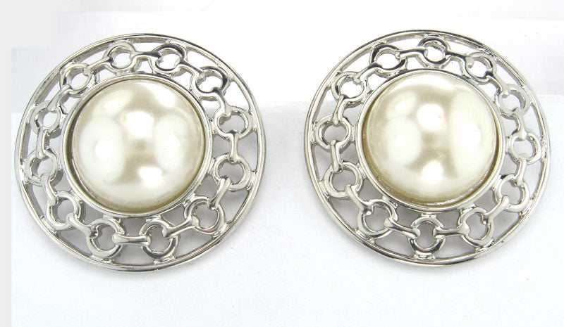 Earrings Pearl. Rd/C White Pearlarl