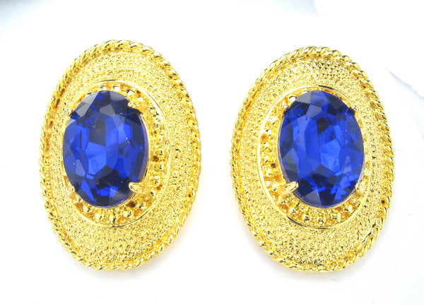 Earrings Blue Stone Clip