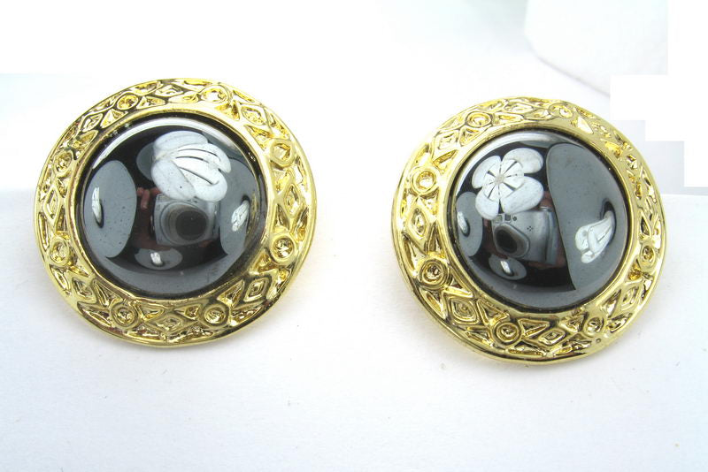 Earrings Sp. Gold/C Hematine- Version 4