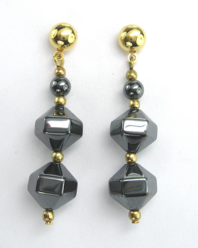 Earrings Sp. Gold Hematine- Version 2