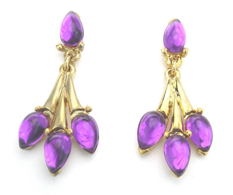 Earrings Rhodium. Gold Stone