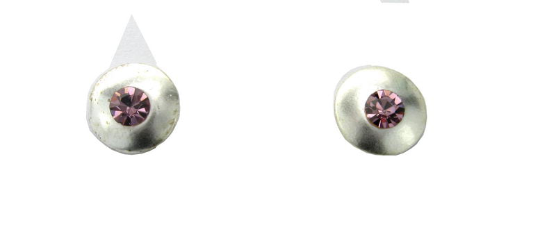 Earrings Circle W Diamante