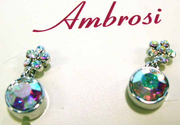 Earrings - Star Crystal Stud with Drop - Clear