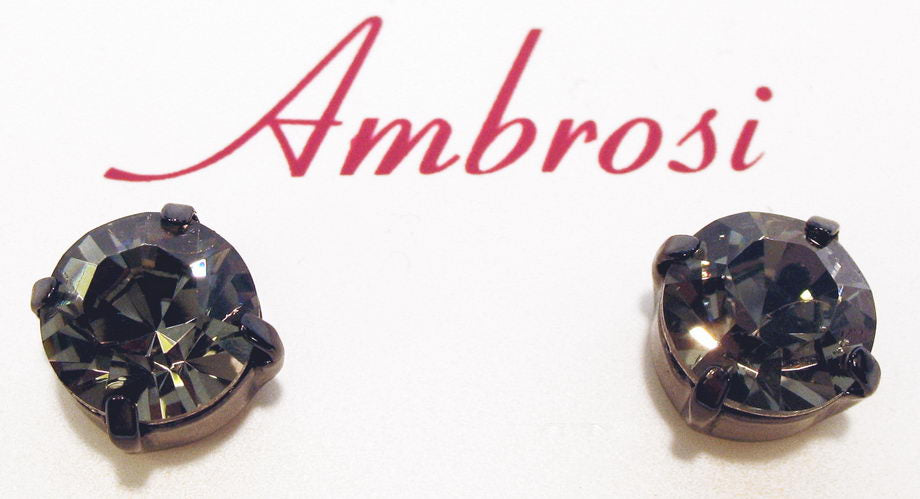 Earrings - Large Crystal Stud Earring - Black