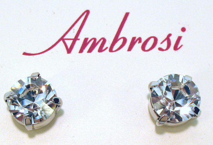 Earrings - Large Crystal Stud Earring - Clear