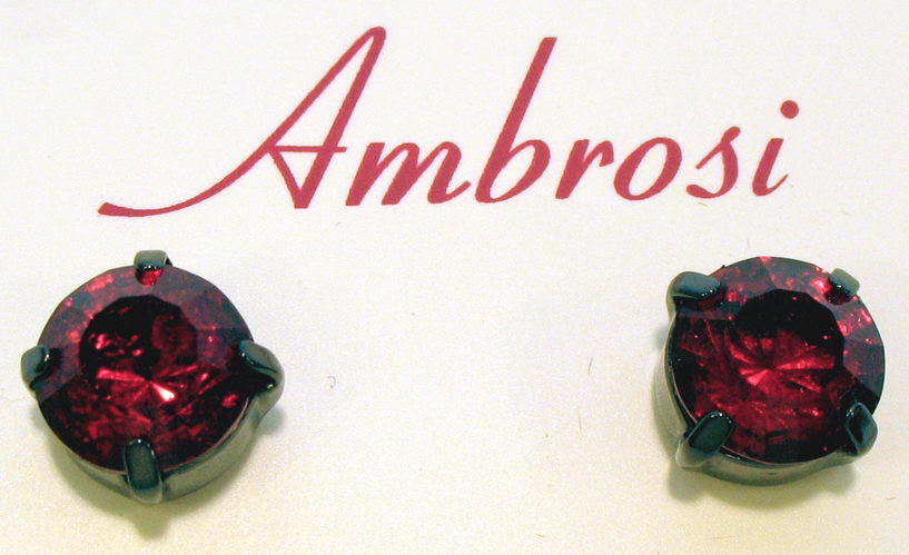 Earrings - Large Crystal Stud Earring - Red