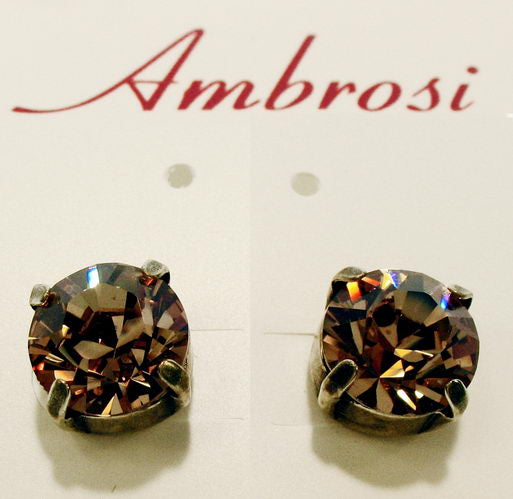 Earrings - Large Crystal Stud Earring - Topaz