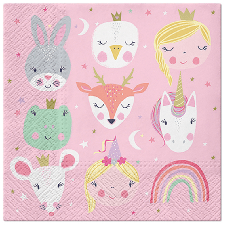 Paw Lunch Napkin 33cm Magical Friends