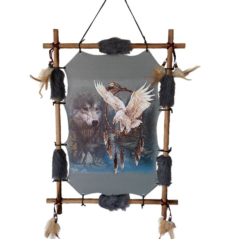 Dreamcatcher Eagle Wolf Rectangle