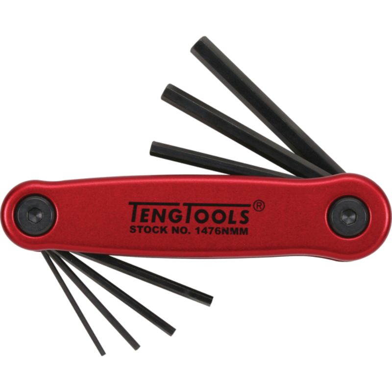 Teng 7pc Fold-Up Metric Hex Key Set - 1.5-6.0mm