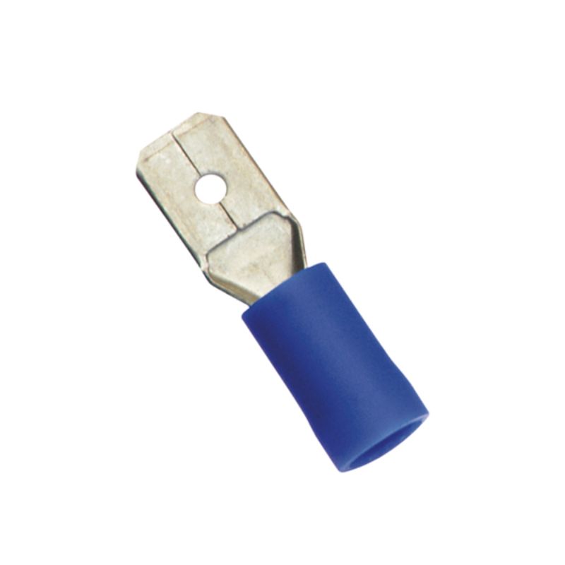 Champion Blue Male Push - On Spade Terminal - 100pk