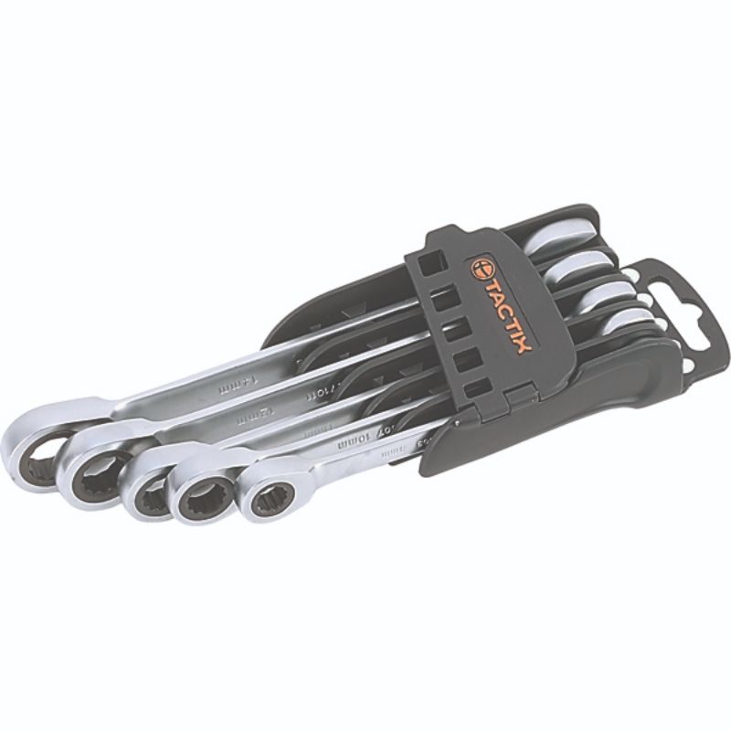 Tactix Ratchet Spanner 5pc Set-Metric