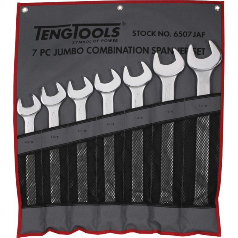Teng 7pc Combination AF Spanner Set w/Wallet 1-15/16-1-7/8in
