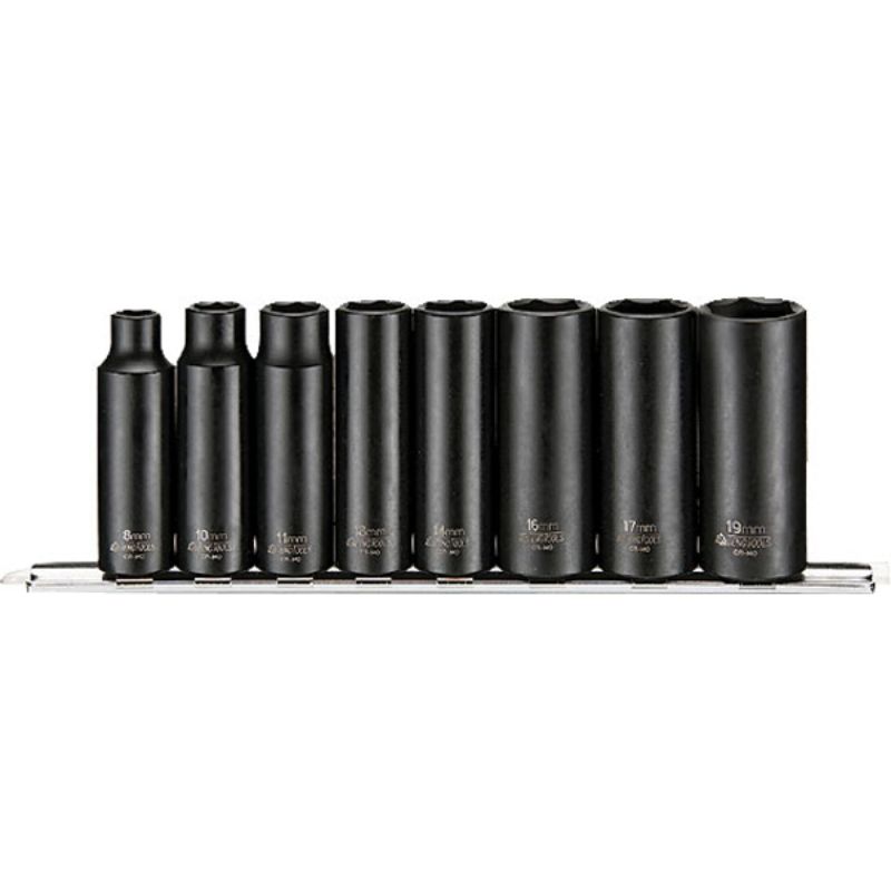 Teng 8pc 3/8in Dr. Deep Impact Skt Set 8-19mm