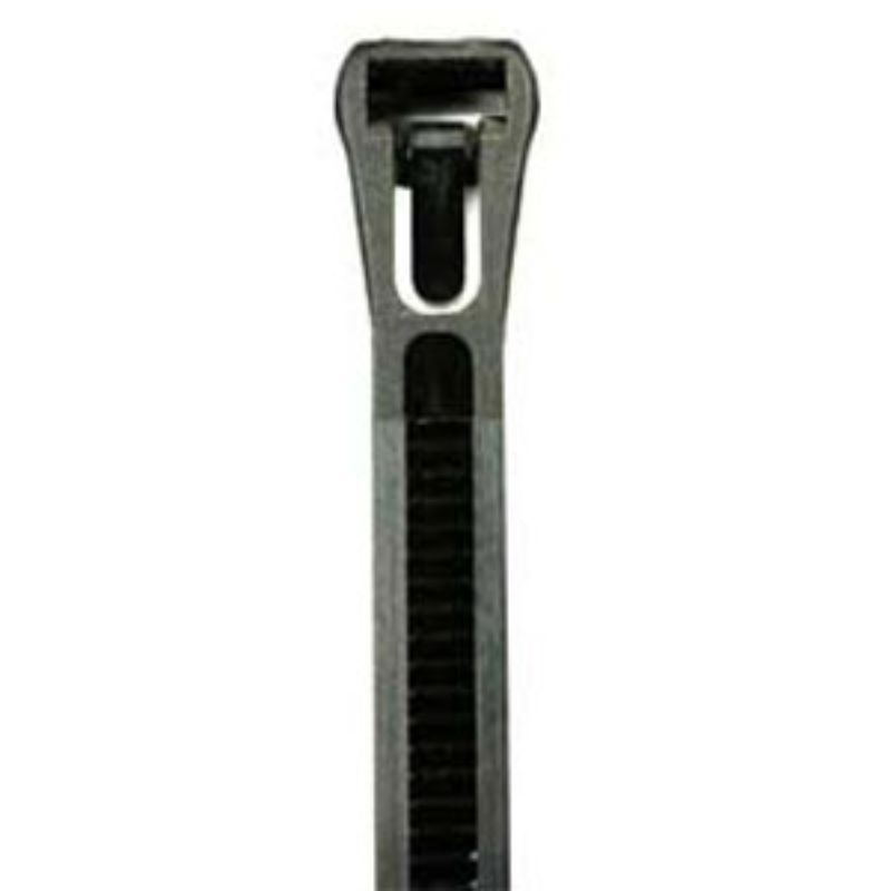 ISL 200 x 7.5mm UV Nylon Releasable Cable Tie - Blk - 100pk