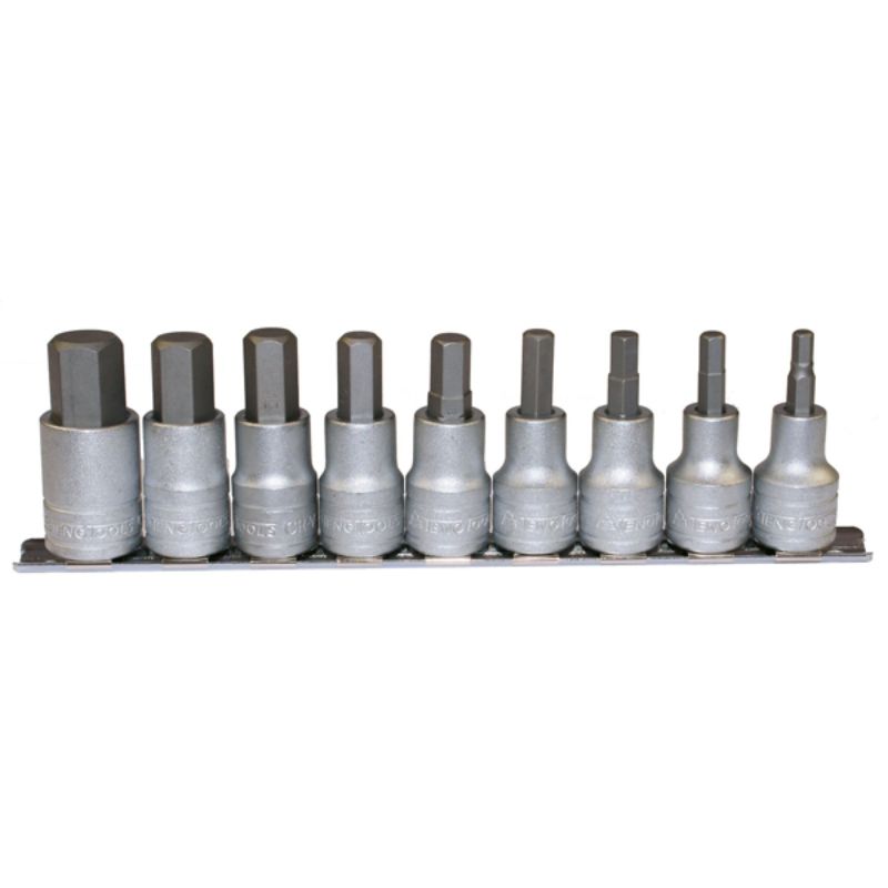 Teng 9pc 1/2in Dr. Hex Socket Set 5-17mm