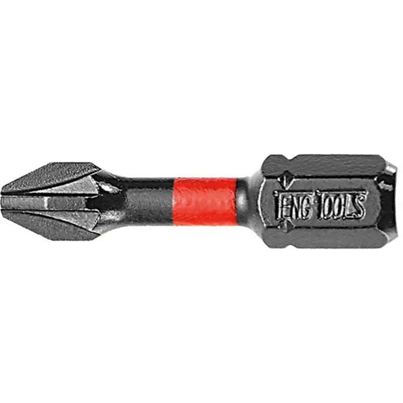 Teng 30mm PZ#3 impact screwdriver bit for high-torque applications, compatible with 1/4 inch drive tools.