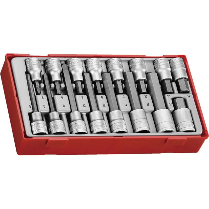 Teng 16pc 1/2in Dr. Hex Bit Skt Set - TC-Tray