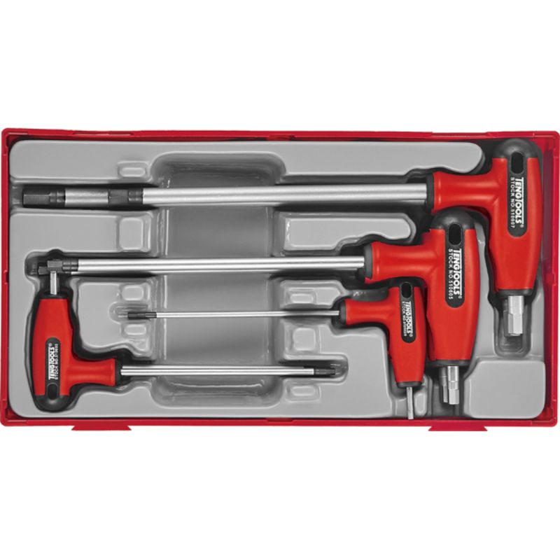 Teng 7pc T-Handle Metric Hex Driver Set (N) - TC-Tray